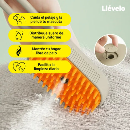 FurSpa® 3 en 1 Cepillo de Vapor para Mascotas